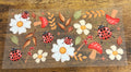 Flowers,mushrooms, ladybugs