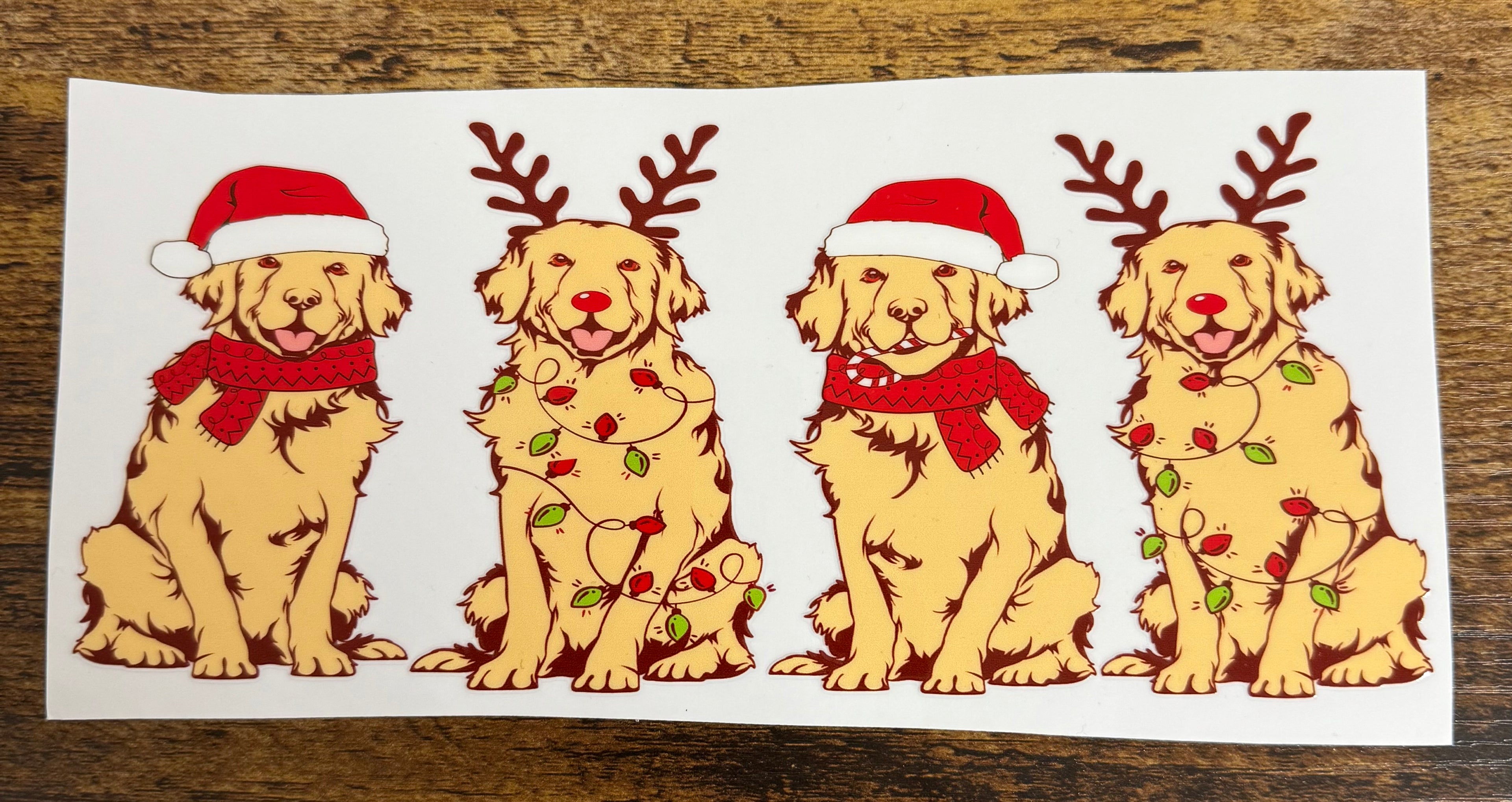 Christmas golden retrievers