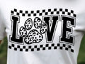 Checkered love dog paw