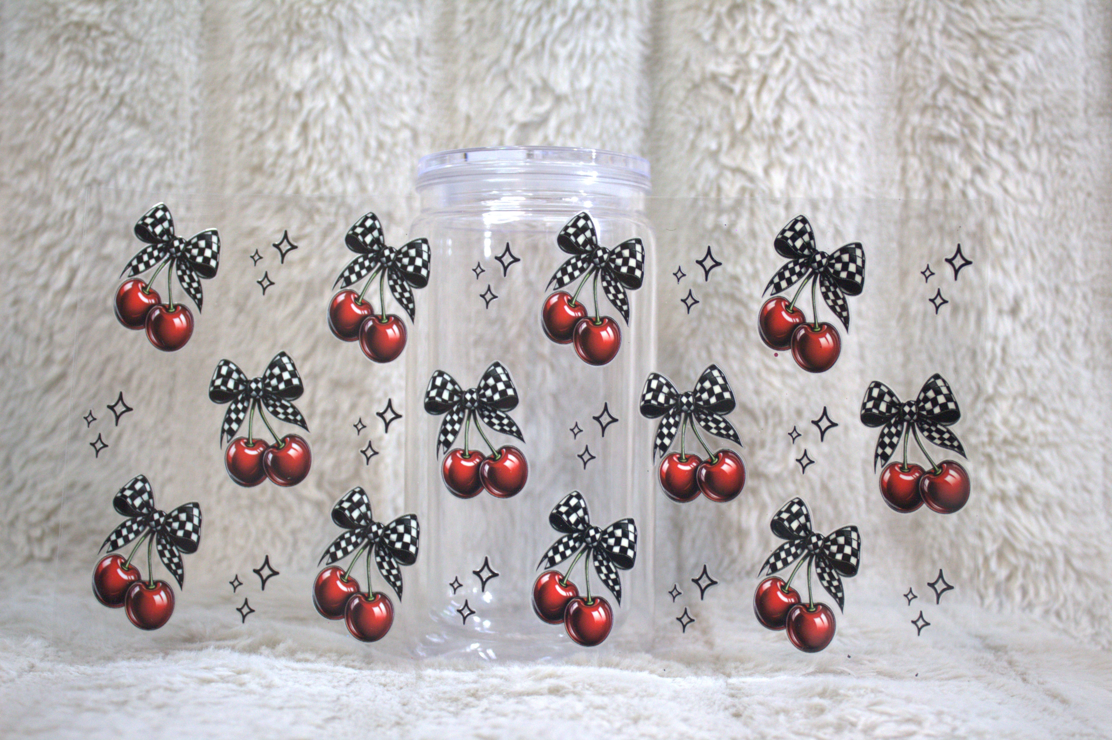 Checkered Cherries Cup Wrap