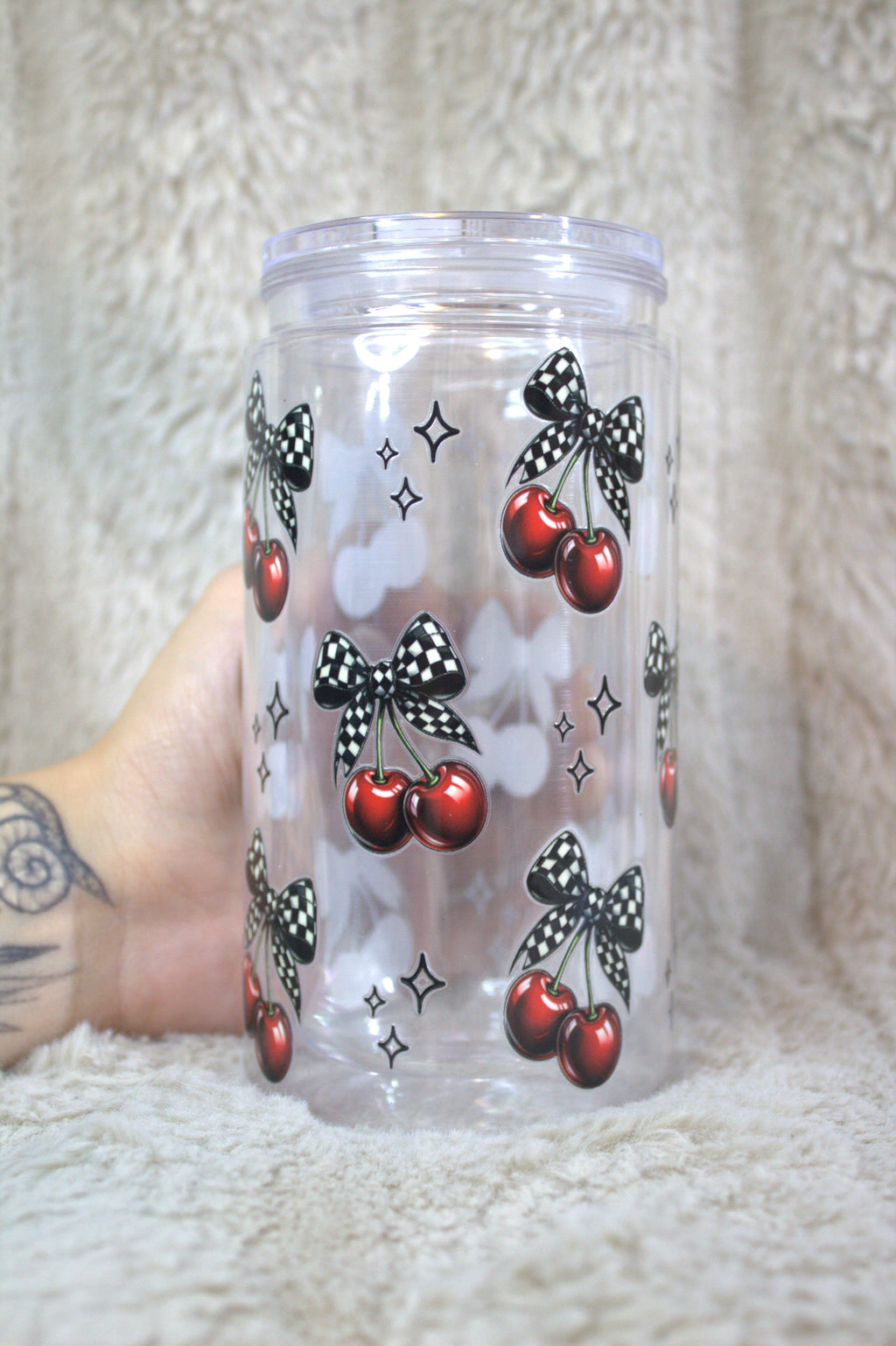 Checkered Cherries Cup Wrap