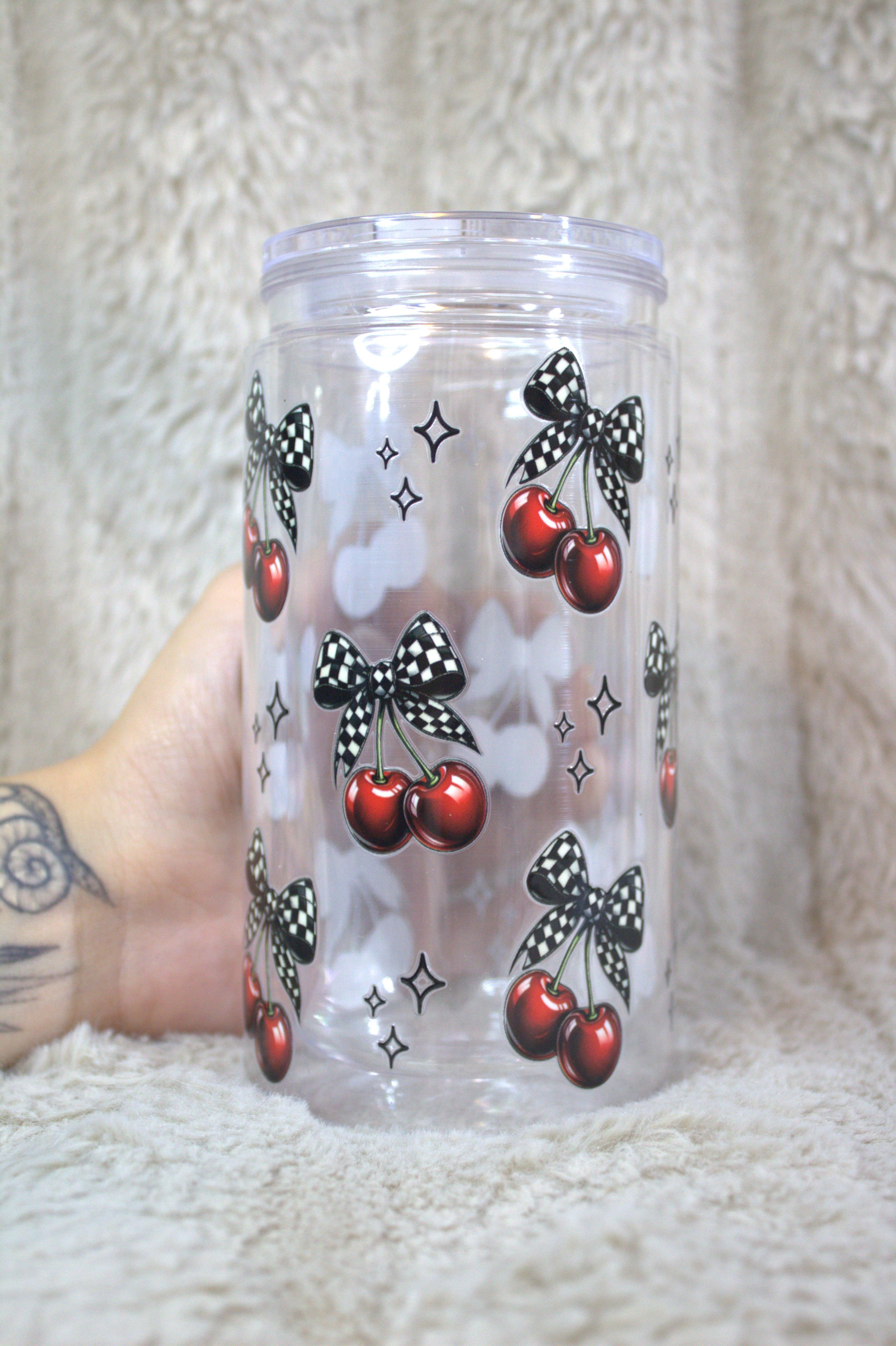 Checkered Cherries Cup Wrap