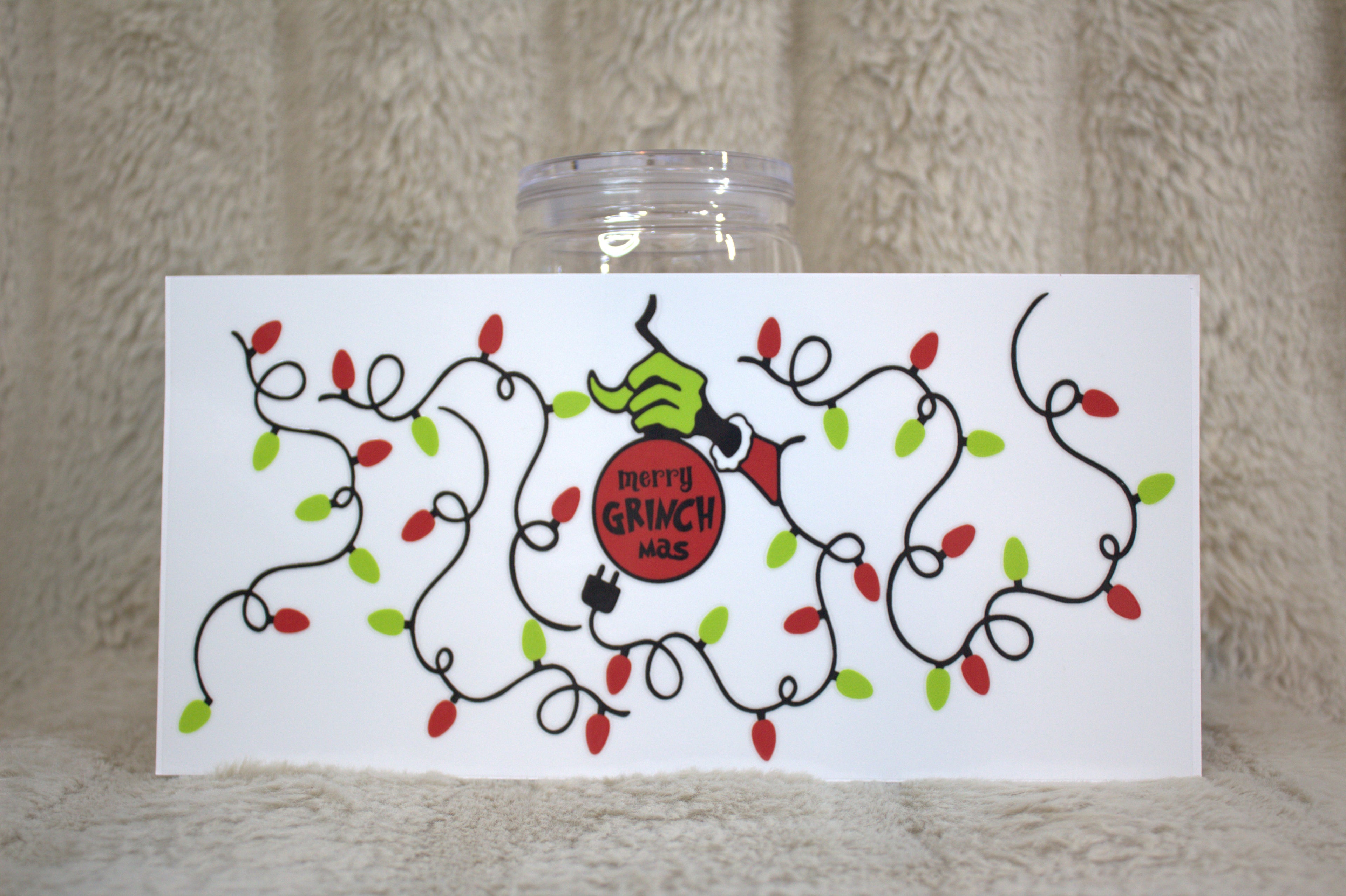 Grinch Ornament and Lights Cup Wrap